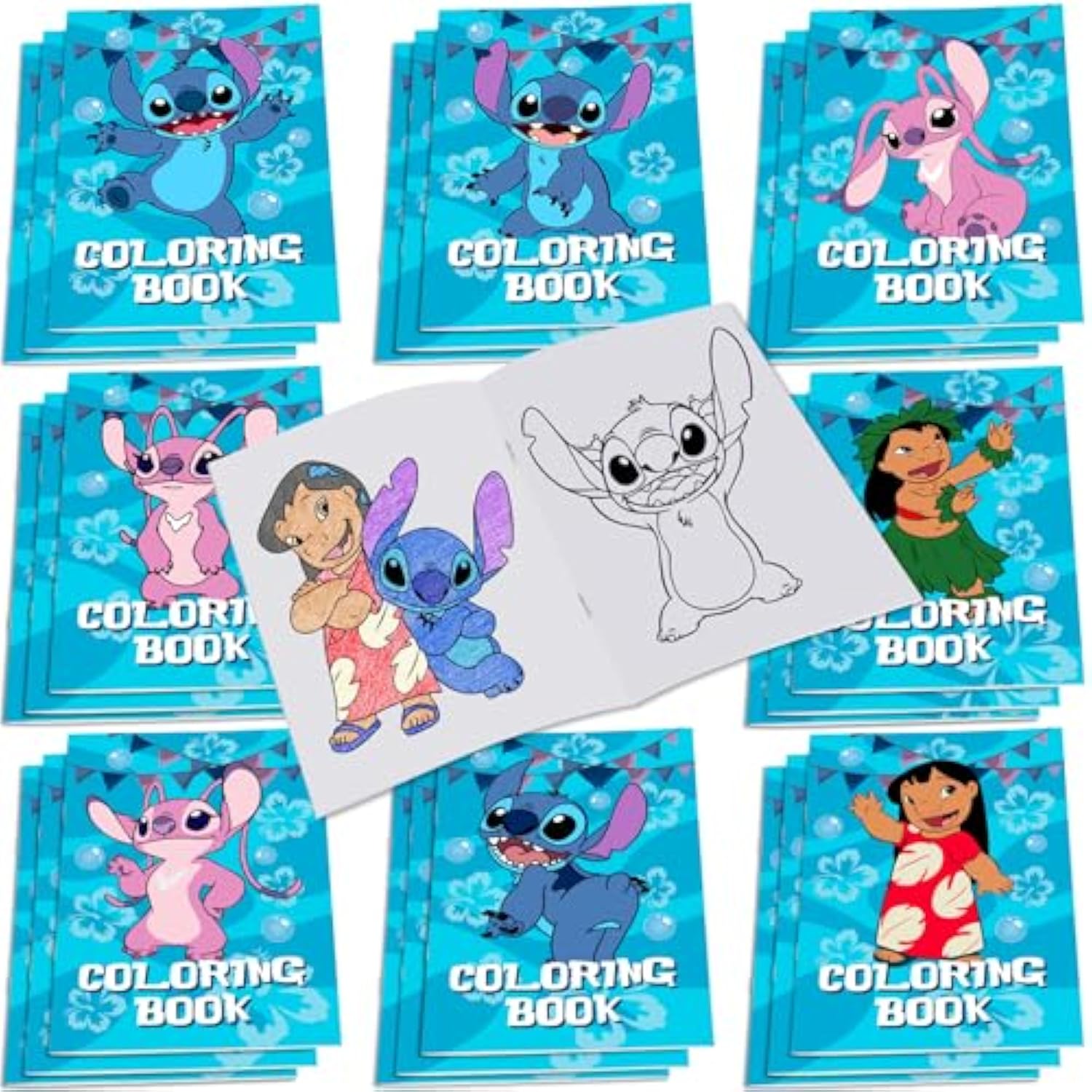 Stitch Party Supplies, 24Pcs Coloring Books For Stitch Birthday Party Gifts, Goodie Bag Stuffers, Classroom Rewards, 8 Styles
