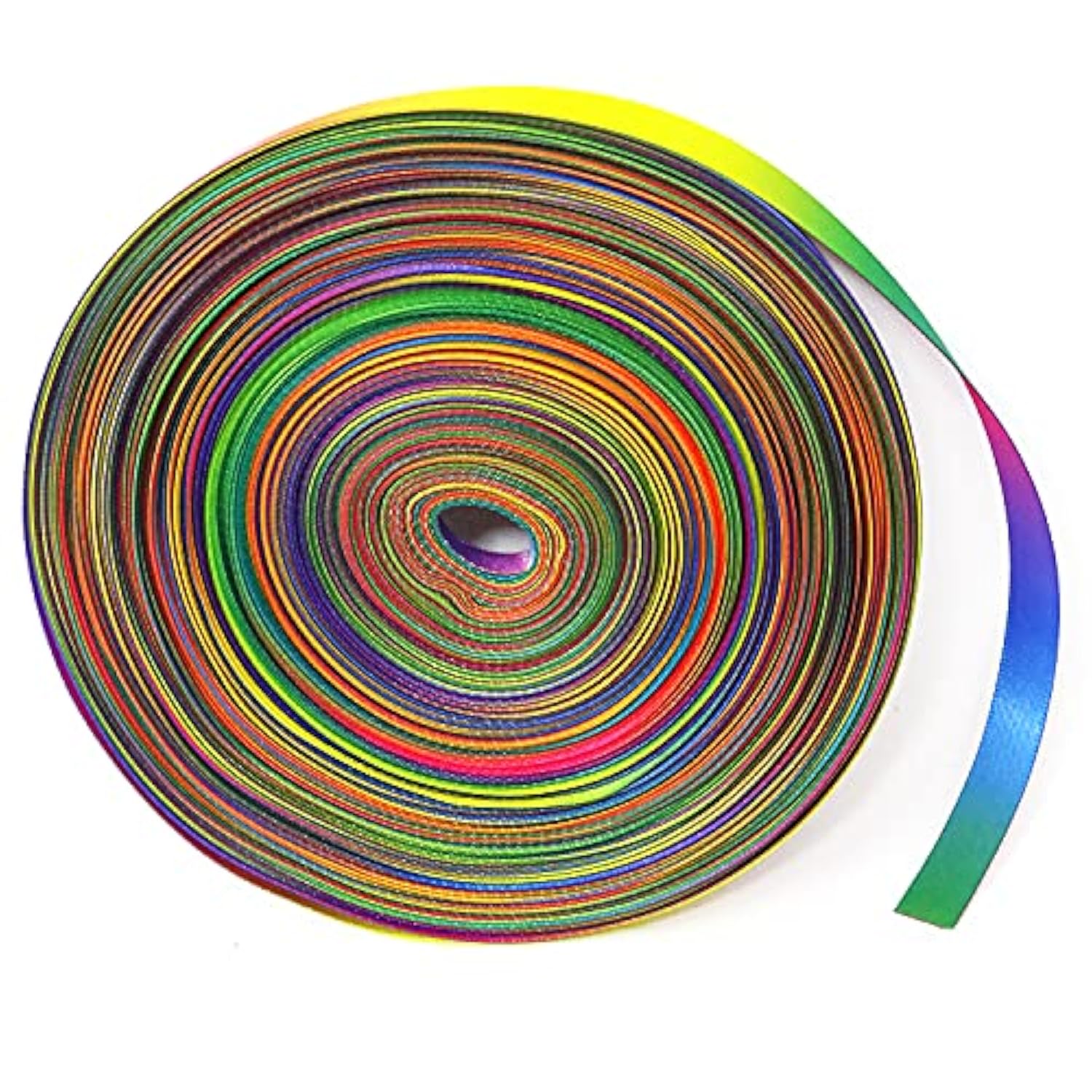 50 Yards Double Side Colorful Satin Ribbon Gradient Rainbow Printed Po
