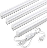 4 Pack 4FT LED Shop Lights 20W 2300LM 6500K Linkable T5 Ceiling Under Cabinet Utility Fixtures