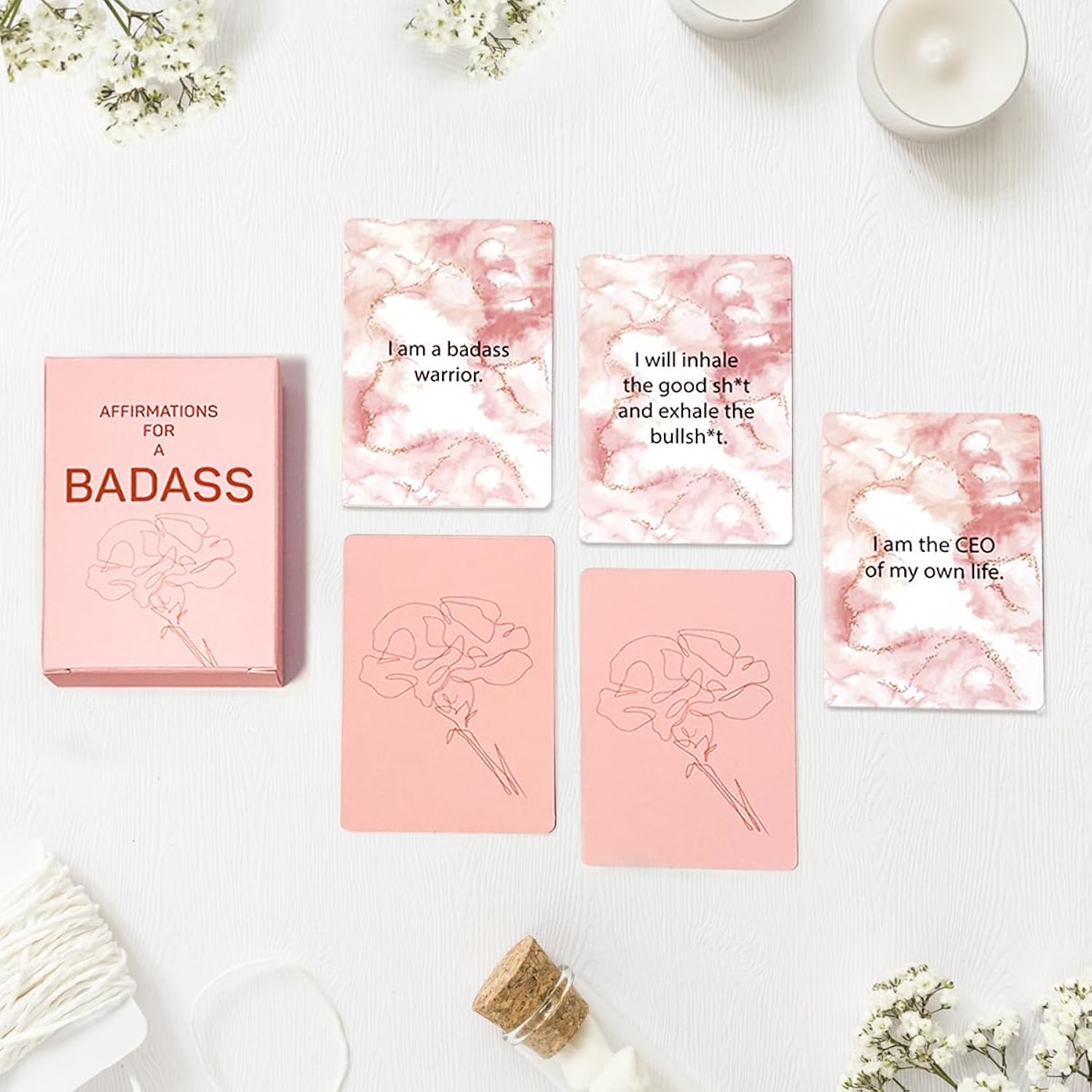 60 Badass Affirmation Cards For Women Positive Inspirational Motivational Daily Badass Affirmations Cards Spiritual Self Care Gifts For Women Her Sister Friend