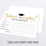 2024 Graduation Advice Cards For The Graduate (50 Pack) | Black And Gold Graduation Wishes And Advice Cards | Graduation Party Games Decorations For High School And College (Classy)