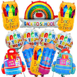 Big, Back To School Balloons - Pack Of 12 | Rainbow Balloons, Bag Balloon, 4 Pieces 18 Inch Round And 4 Pencil Balloon, Welcome Back To School Decorations For Classrooms, Home, Office