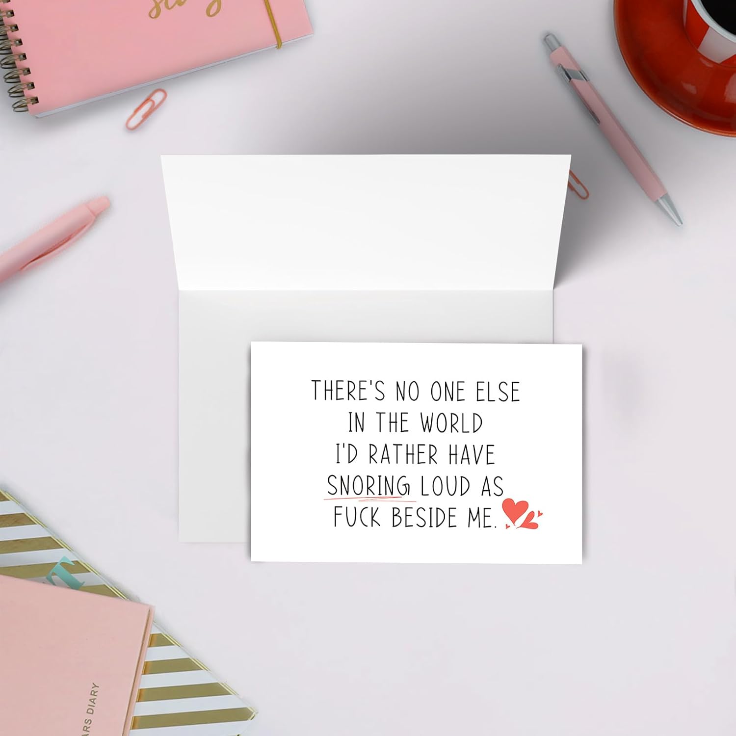 Funny Valentines Day Card For Him Her, Sarcastic Anniversary Card For Husband Wife, Humor Birthday Card For Couple, One Year Anniversary Card Gift, Snoring Loud As F*Ck Beside Me