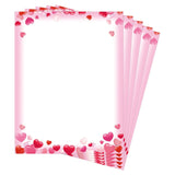 50 Valentine'S Day Stationery Letterhead Paper Red Pink Love Heart Letter Writing Paper For Wedding Note Greeting Office Printing Invitation Printable Papers, 8.5'' X 11'' (Valentine-2)