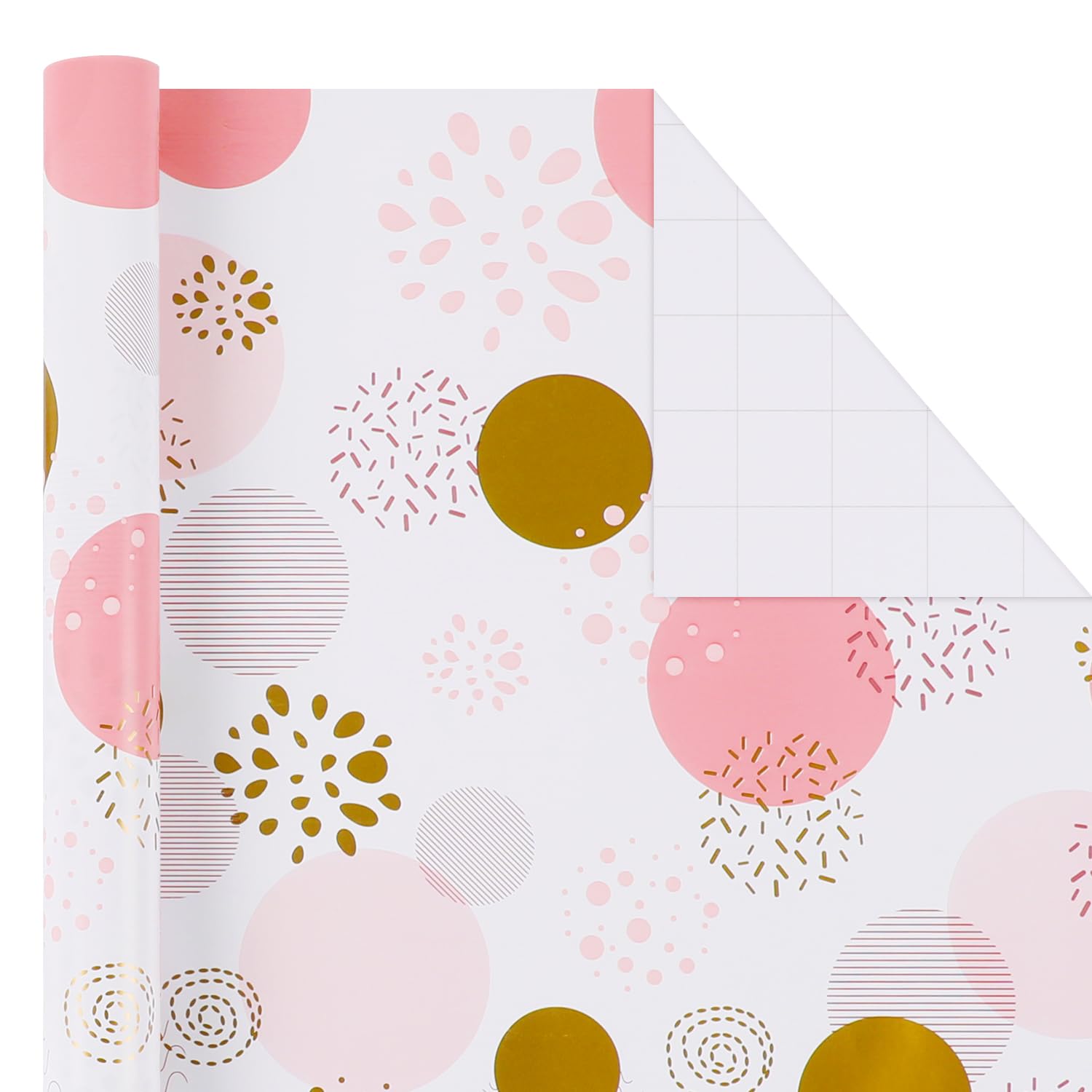 Premium Pink Girly Gift Wrapping Paper Set Of 5 Mini Rolls (17" X 120") - Cute & Girly Wrap For Women, Girls, And Wife, Perfect For Princess Party And Happy Birthday