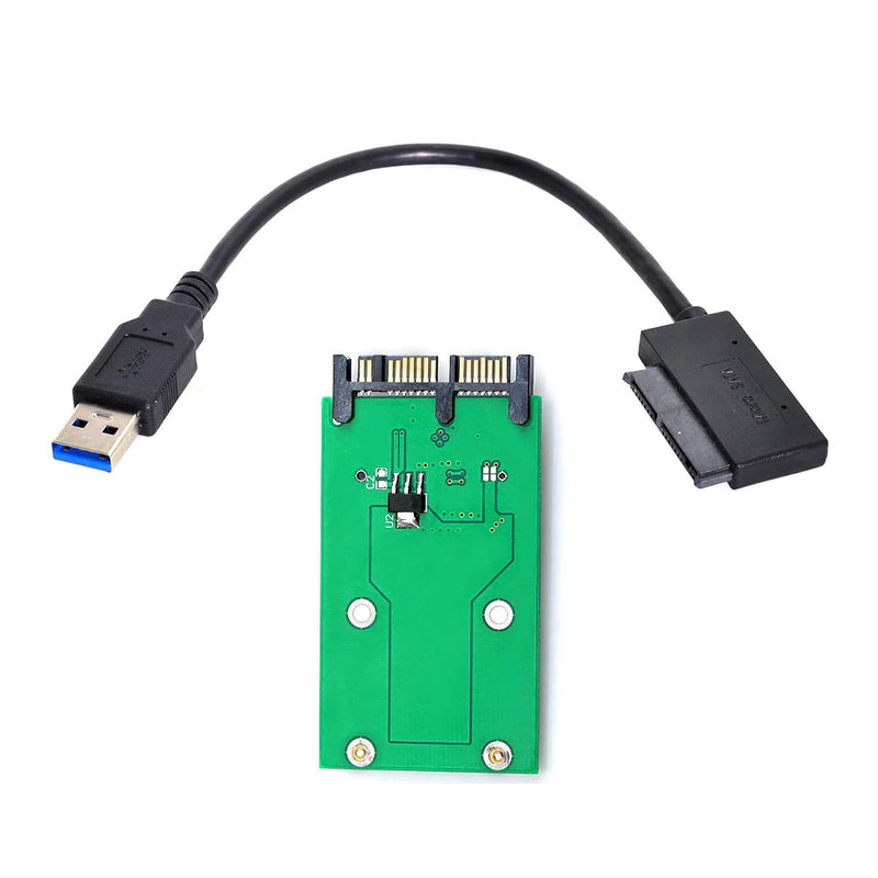 Xiwai USB 3.0 to mSATA 50Pin SSD & 1.8" Micro SATA 7+9 16pin Adapter Add on Ca