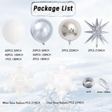 White Snowflake Balloon Garland Arch Kit-Snowflake Balloon With Silver White Latex Balloons Set For Winter Wonderland Holiday Christmas Baby Shower Snow Princess Birthday Party Decorations