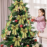 2 Rolls Christmas Glitter Dot Wired Edge Ribbons Green Red Dot Ribbons