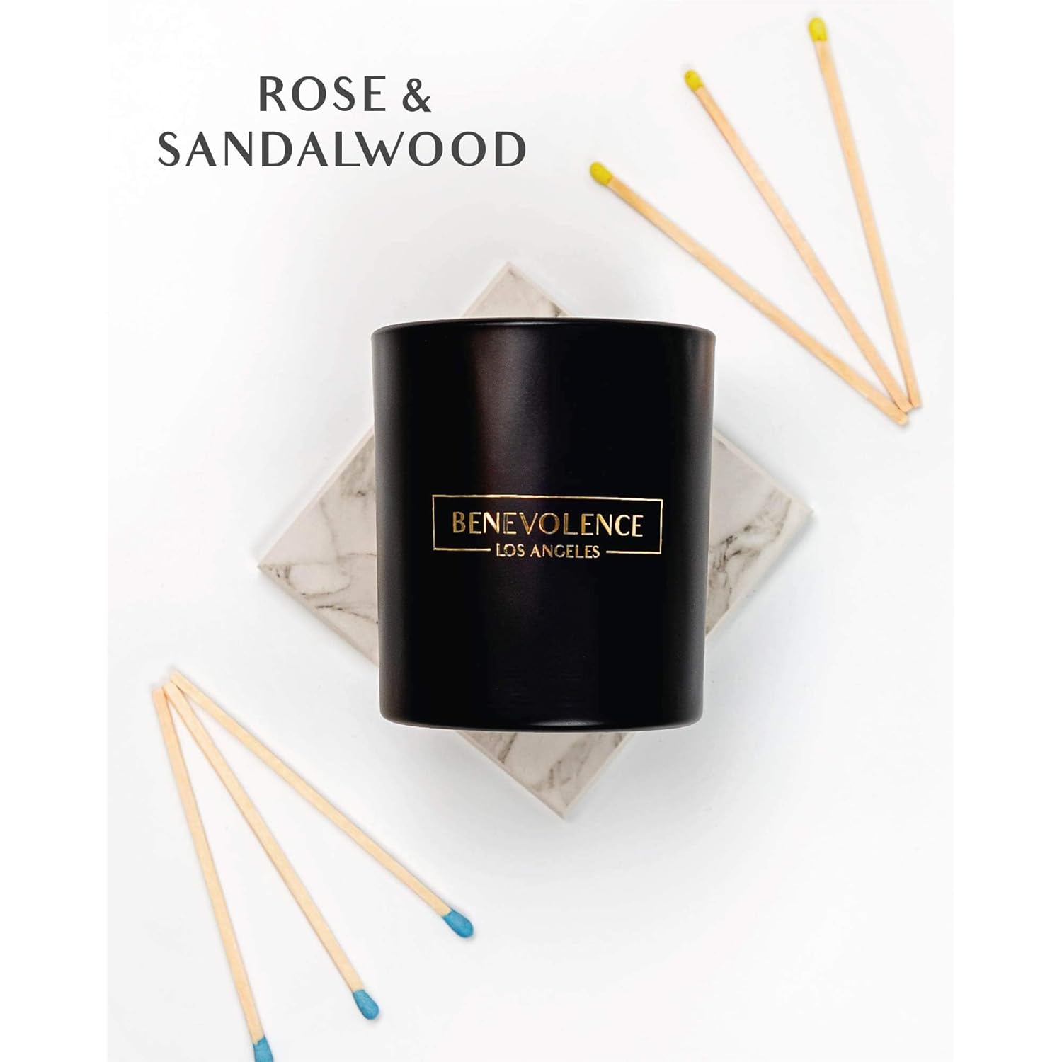 Rose & Sandalwood Scented Candle | Soy Christmas Candles, Black Candle For Home | Holiday Candles Gifts For Women And Men | Home Fragrance | Aromatherapy | 8Oz, 45 Hour Burn
