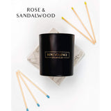 Rose & Sandalwood Scented Candle | Soy Christmas Candles, Black Candle For Home | Holiday Candles Gifts For Women And Men | Home Fragrance | Aromatherapy | 8Oz, 45 Hour Burn