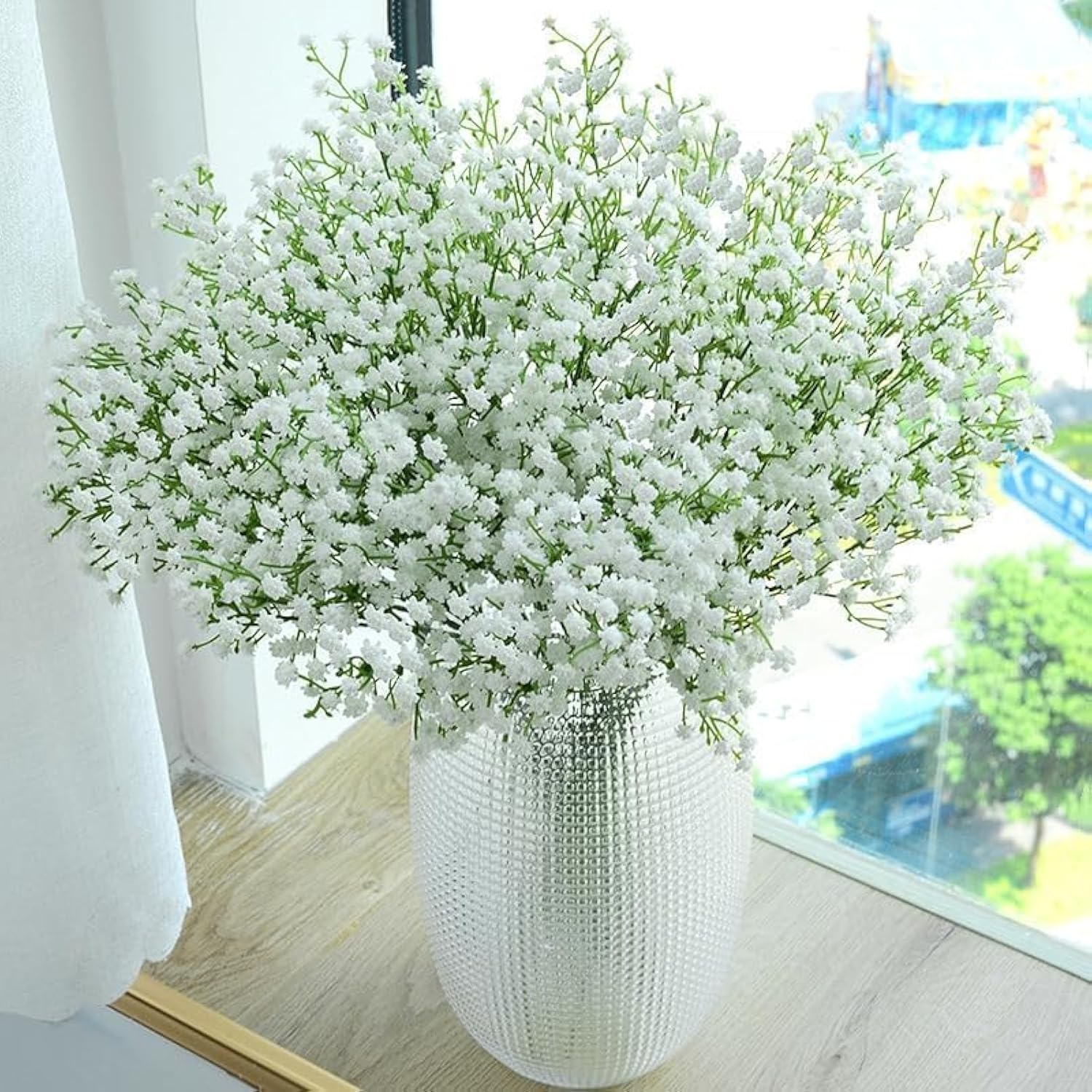 120 Pcs Babys Breath Artificial Flowers, White Babys Breath Flowers Artificial Bulk Real Touch Flowers For Wedding Party Home Garden Decoration