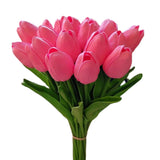 20Pcs White Flowers Artificial Silk Tulips Fake Flowers 13.5" For New Year Spring Easter Mother'S Day Valentine’S Day Wedding In Bulk Home Garden Office Decorations (Peach Pink)
