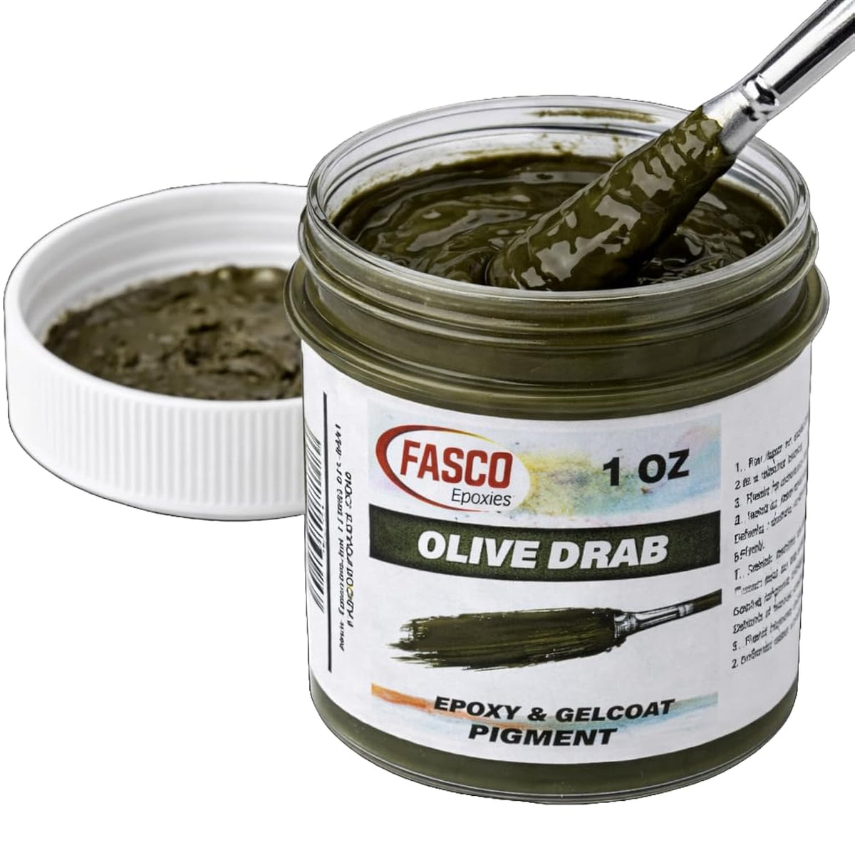 Olive Drab Pigment For Epoxy Resin & Gelcoat – Concentrated Colorant - 1 Oz