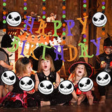 Jack Skellington Birthday Banner And Skull Garland Banner For Halloween Horror Nightmare Christmas Birthday Banner Decorations