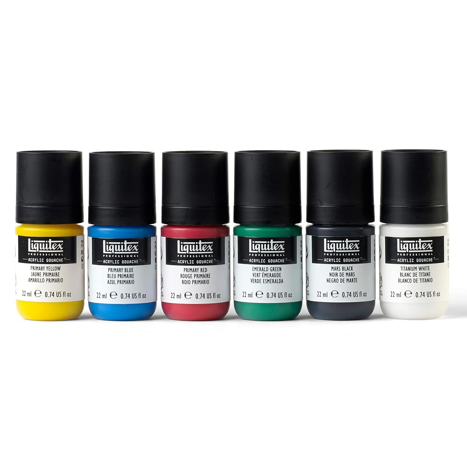Liquitex Professional Acrylic Gouache Paint, 6 x 22ml (0.74-oz), Primaries Set