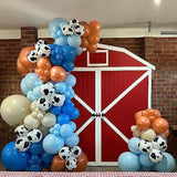 Blue Cow Balloon Garland Kit: Farm Cowboy Party Decorations