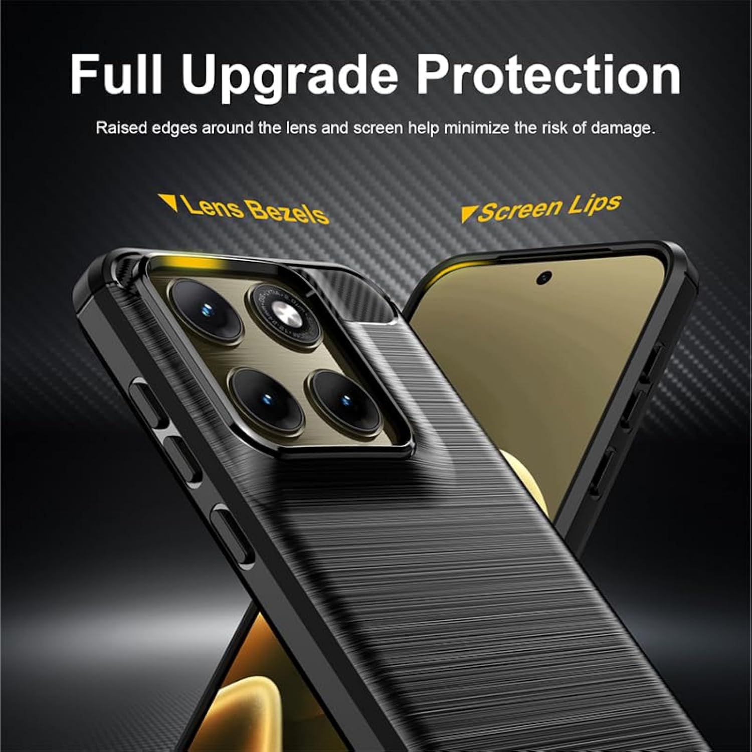 Motorola Edge 2026 Phone Case with Screen Protector and Shock Absorption - Flexible TPU Rubber Protective Cover for Motorola Edge 2026 (Black)