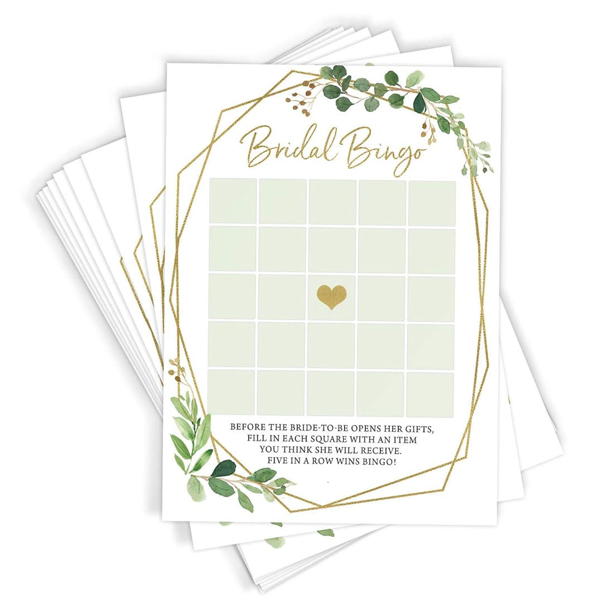 Bridal Shower Games – Bingo Game With Blank Squares To Guess The Bride’S Gifts, Fun Wedding Shower Activity, Botanical Greenery Theme, 50 Guests