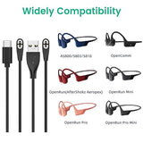 2 Pack USB & USB C Magnetic Charger Cable for Shokz OpenRun Pro Aeropex OpenComm Headphones