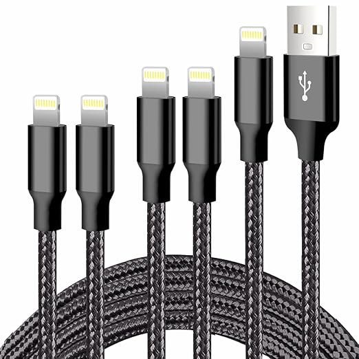 5 Pack Apple MFi Certified iPhone Charger Cable 3FT 6FT 10FT Nylon Braided Lightning Fast Charging Cord for iPhone 14 13 12 11 iPad