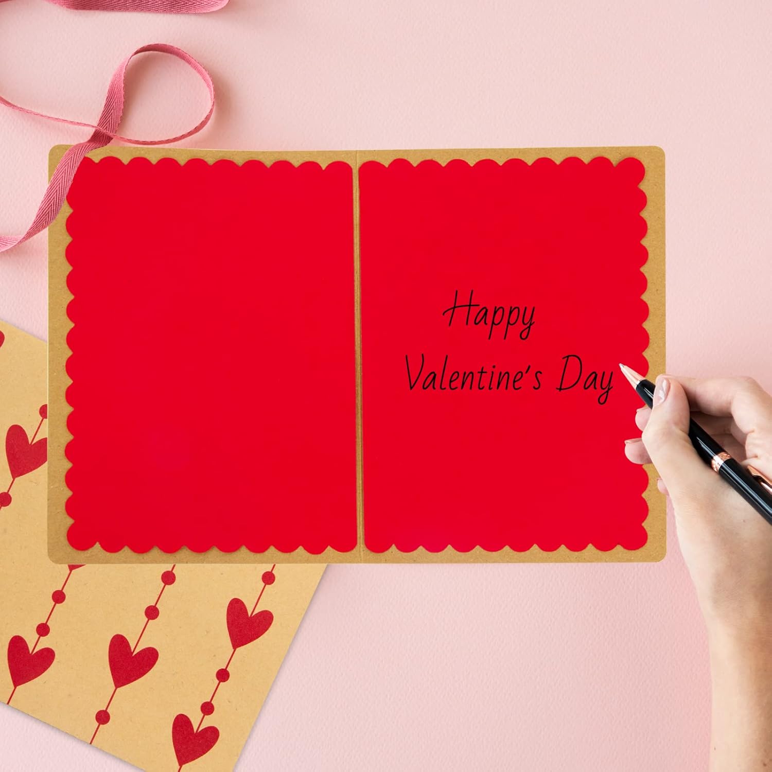 Valentines Cards With Envelopes 12 Pcs Valentines Day Cards Bulk Kraft Romantic Die Cut Design
