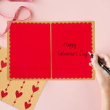Valentines Cards With Envelopes 12 Pcs Valentines Day Cards Bulk Kraft Romantic Die Cut Design