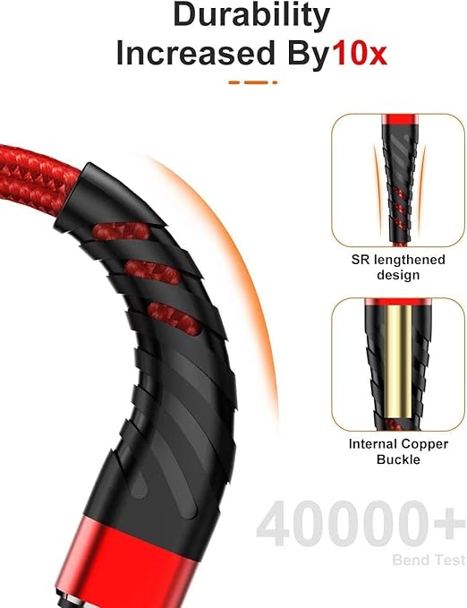 2 Pack 10FT MFi Certified Lightning Cable Long Fast Charging iPhone Charger Cord