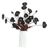 6 Pcs Silk Artificial Poppies, Realistic Fake Flowers With Buds For Table Centerpieces, Wedding Arrangements, Home And Office Decor(Black)