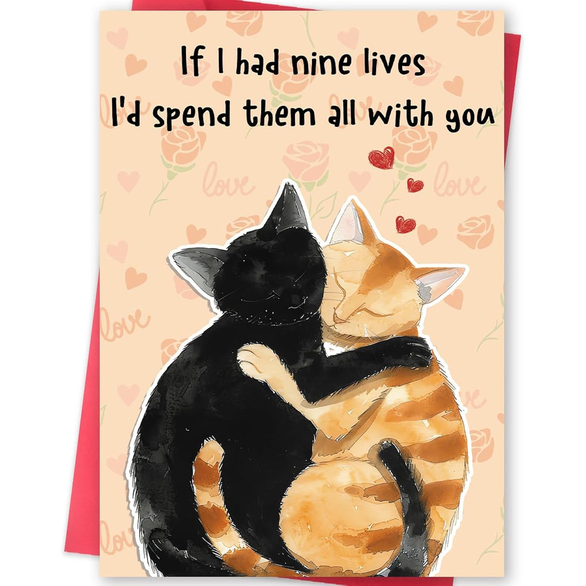 Cats Valentines Day Card, Funny Valentines Day Gifts For Him Her, Cute Anniversary Card & Gifts For Women Men, Lovely Valentines Day Card Gift For Husband Wife Boyfriend Girlfriend