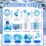 12 Pcs Winter Decorations, Winter Centerpieces Snowman Wonderland Party Supplies Snowflake Honeycomb Wonderland Centerpieces for Table Decorations Supplies