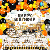 Construction Birthday Party Supplies 251 Pcs Construction Birthday Banner Balloons Plates Napkins Cups Tablecloth Set For Kids Dump Truck Excavator Party Decorations