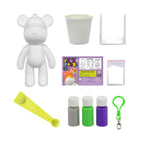 Paint Key Ring Kit – Diy Bear Keychain Toy With 3 Paint Colors | Mix, Pour & Create Art Keychains – Fun Craft Activity For Kids Ages 5+ (Green Vibe)