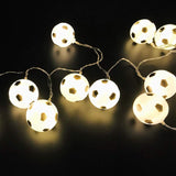 3 M / 9.8 Ft 20 Lights Battery Powered Football Soccer Shape Led String Lights For Indoor/Outdoor Halloween Christmas Th