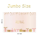 Jumbo Birthday Card With Envelope, 22 X 14 Inch Pink Gaint Greeting Card For Women, Extra Large Happy Birthday Guest Book, Oversize Birthday Party Signs Decorations Supplies For Girls Mother Daughter