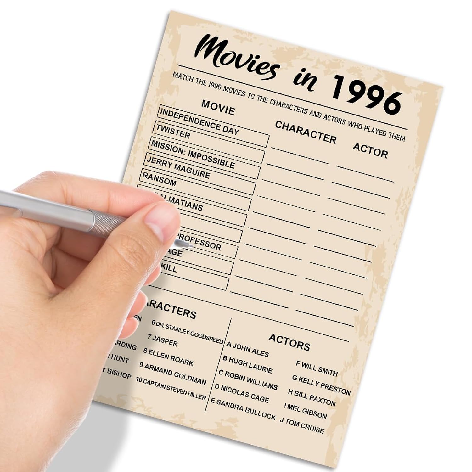 30Th Birthday Party Games, Movies In 1996 Games, Birthday Party Supplies For Adults, Fun 1996S Party Game?Pack Of 30 Cards
