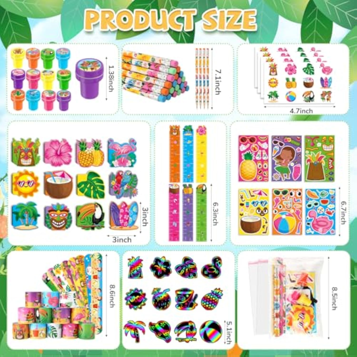 216Pcs Hawaiian Luau Party Favors Aloha Summer Tropical Tiki Theme School Stationery Set Bulk For Kids Beach Pool Birthday Party Goodie Bag Stuffers Classroom Gifts Rewards Pinata Filler