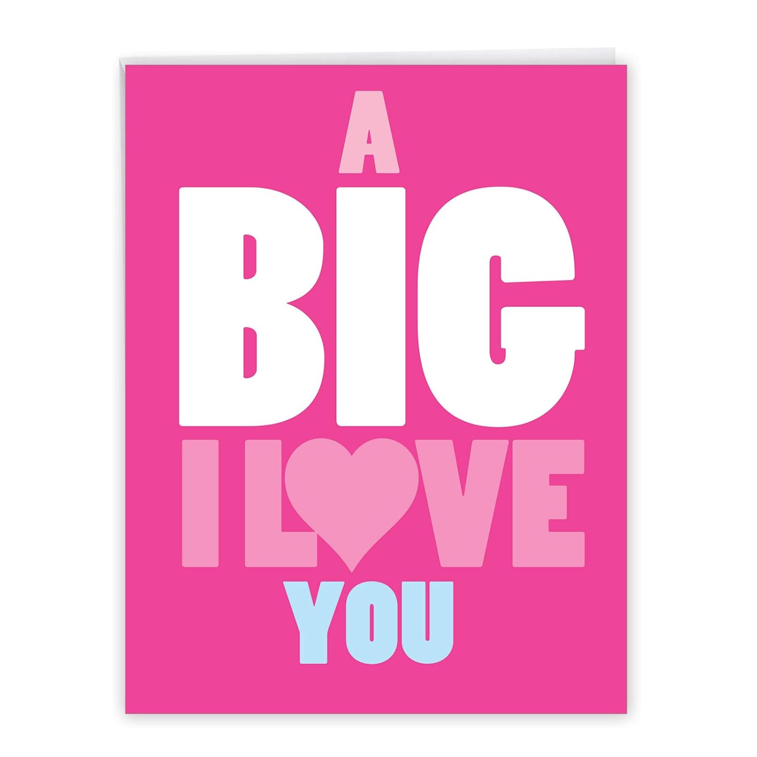 Jumbo Blank Friendship Paper Card 8.5 X 11 Inch With Envelope (1 Pack) Jumbo Encouragement, Good Luck A Big I Love You J2732Frb