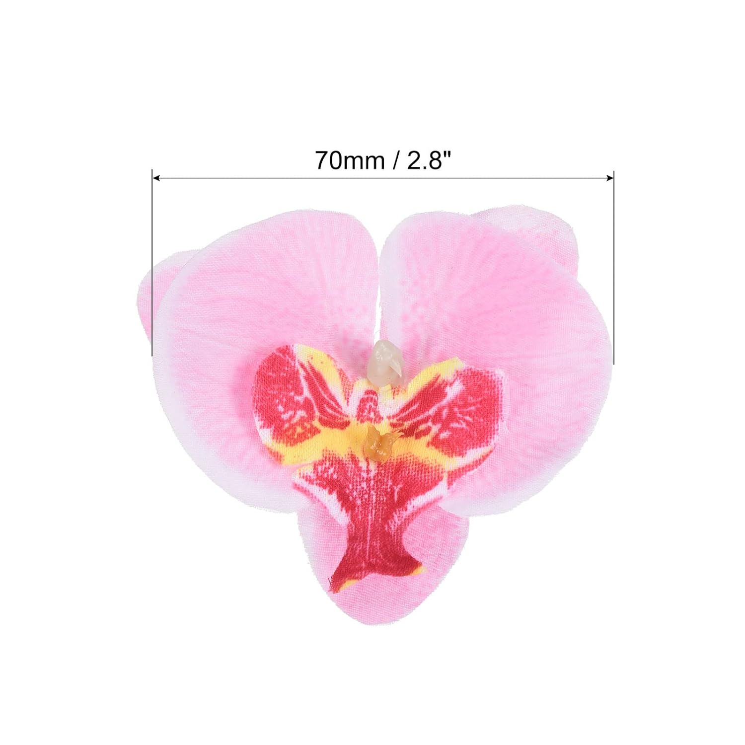 2.8" Artificial Orchid Flower Heads, 20 Pack Silk Phalaenopsis Fake Butterfly Orchid Heads For Wedding Floral Bouquet Decor Diy Craft Making, Pink