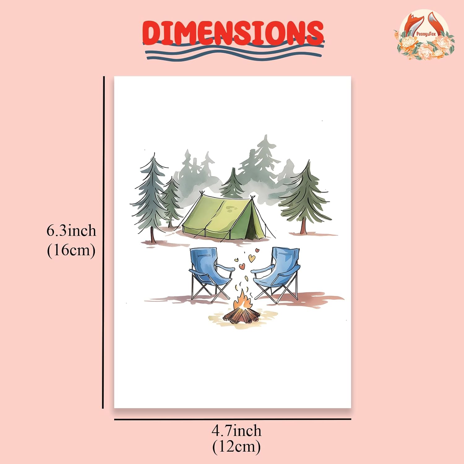 Camping Together Valentine'S Day Anniversary Wedding Adult Love Card Camping Gift For Her Him Wife Husband Girlfriend Boyfriend Fiancee Fiance Couple - Size 4.7"X6.3" Blank Inside With Kraft Envelope