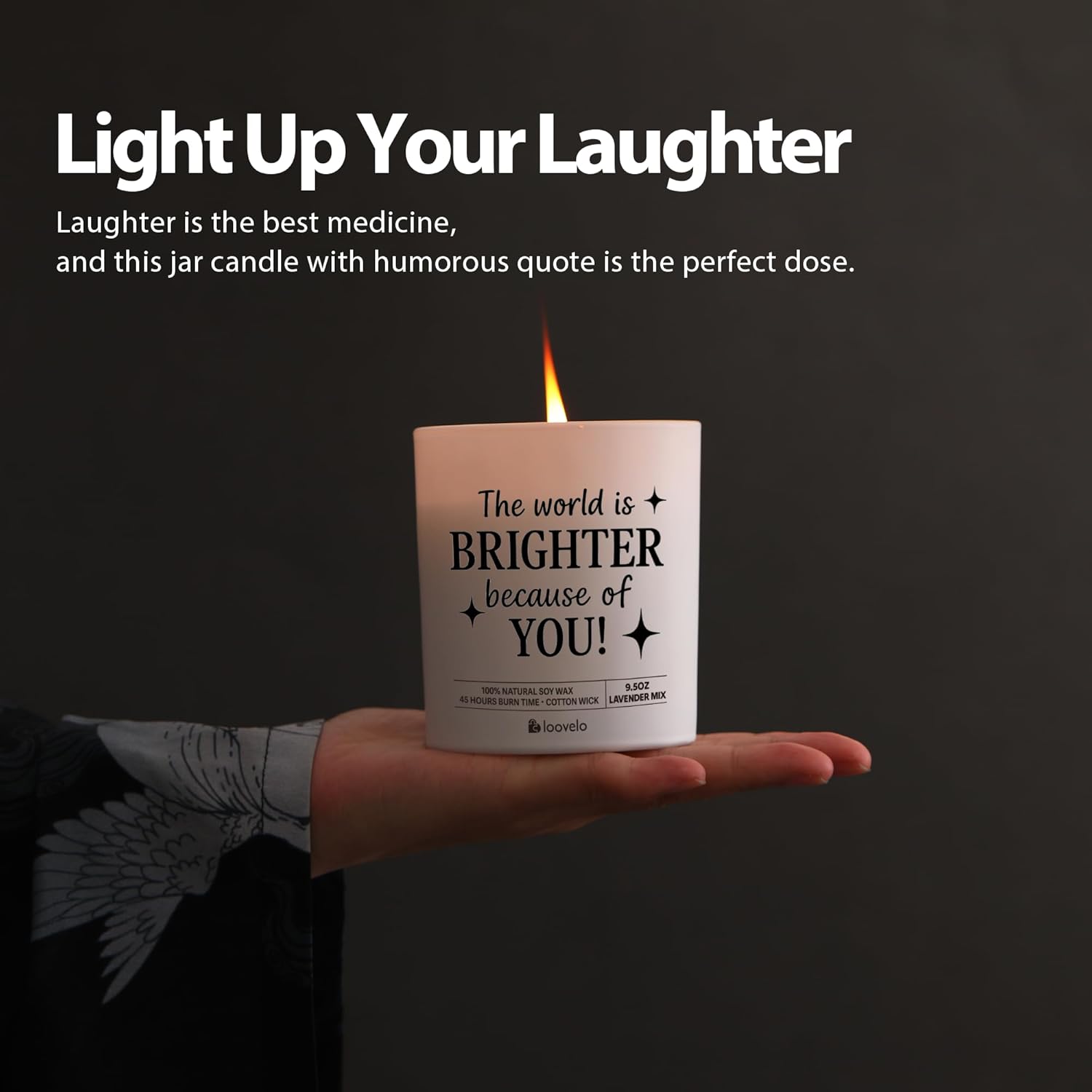 The World Is Brighter Because Of You Inspirational Thank You Gifts For Friends Coworker Friendship Appreciation Gifts Scented Candle Home Office Jar Candles Sage Floral Lavender Scent Soy Wax 9.5 Oz