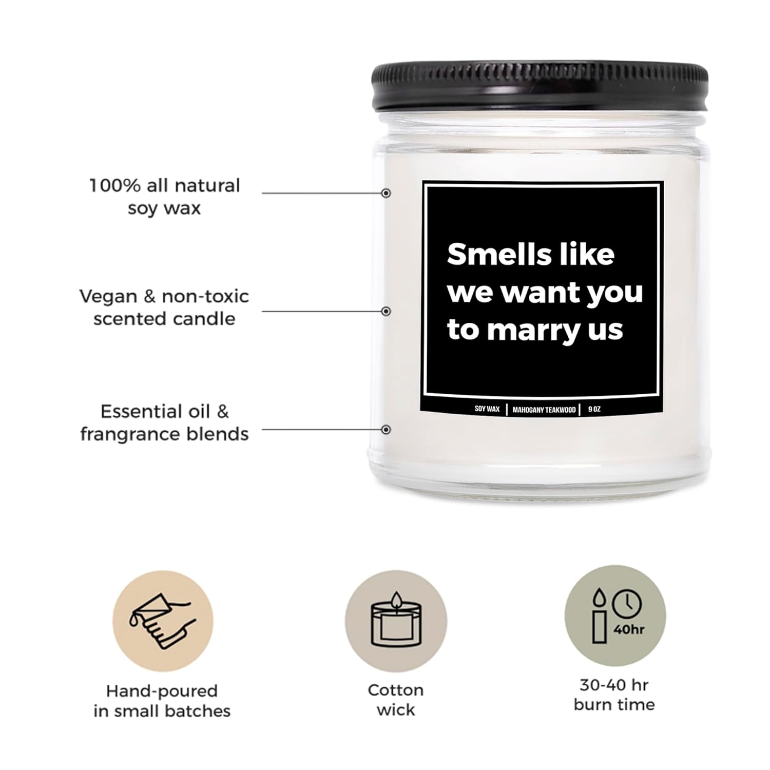 You Nique Designs Wedding Officiant Proposal Candle 9Oz, Will You Marry Us Officiant Proposal Gift, Officiant Gifts, Mahogany Teakwood Candle Gifts For Wedding Officiant (Mahogany Teakwood)