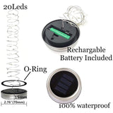 8 Pack Mason Jar Lights, 20 Led Solar Colorful Fairy String Lights Lids Insert For Garden Deck Patio Party Wedding Chris