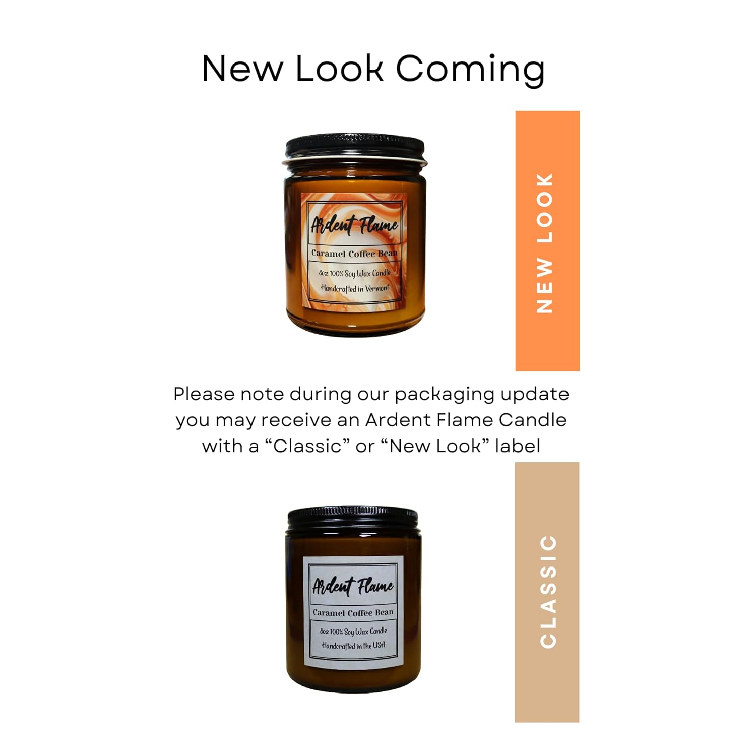 Candles | Caramel Coffee Bean | 100% Natural Soy Wax Candle For Home Decor | Highly Scented | Premium Fragrance | Handmade In Vermont, Usa | 8 Oz | Long Lasting | Gift For Women And Men