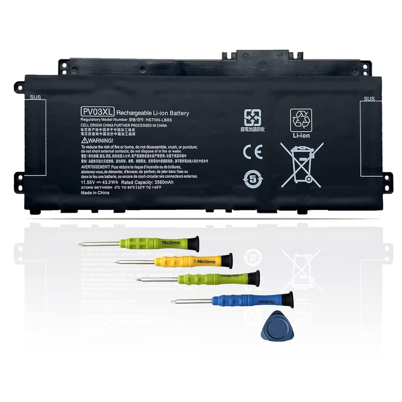 Pv03Xl L83393-005 43.3Wh Laptop Battery Compatible With Hp Pavilion 13-Bb,14-D