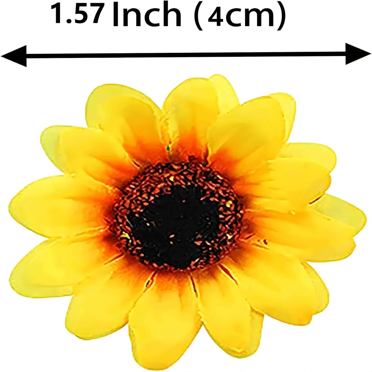 100Pcs Yellow Artificial Mini Fake Sunflower Cute Flower Decorative Fabric Flowers Craft Floral Embellishments For Wedding Wreaths Artificial Flowers Hair Accessories