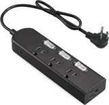 Small 4-Outlet Power Strip with 3 Individual Switches and 3FT Cord