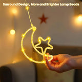 130 Led Star Moon Curtain String Lights,8 Modes Christmas Lights Decorations For Home,Hanging Moon Star Fairy String Lig