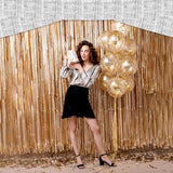 10 Pack 10 Feet Silver Foil Fringe Garland Metallic Tinsel Streamers Banner Wall Hanging Curtain Backdrop For Parade Floats, Bachelorette, Wedding, Birthday, Valentine'S Day Party Decorations