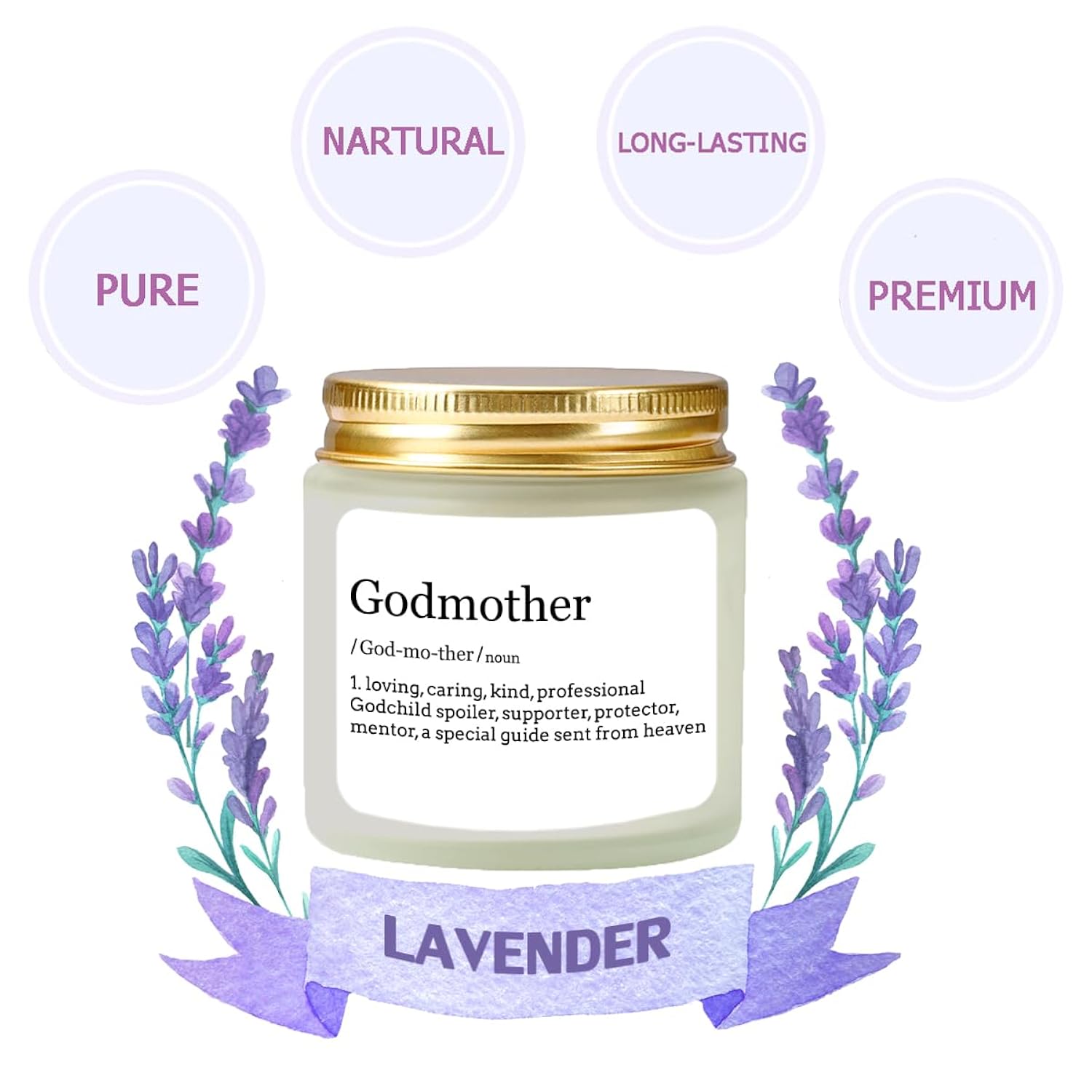 Godmother Proposal Gift - Will You Be My God Mother - Godmother Gifts From Godchild - Gift For Godmother - Lavender Soy Wax Candle 4Oz