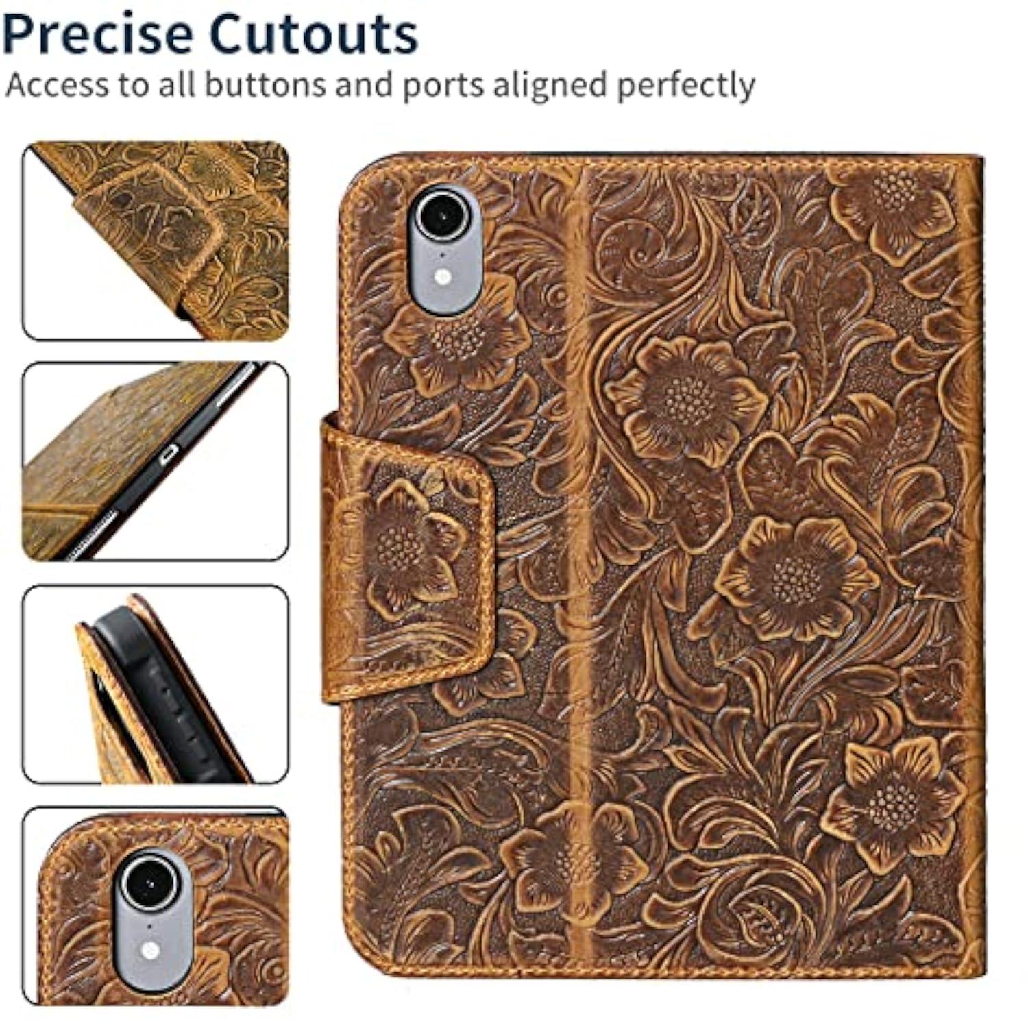 Ipad Mini 6 Case 8.3 Inch 2021,Genuine Leather Ipad Mini 6Th Gen Cover,With Ma